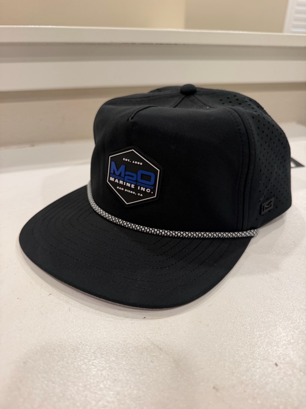 Hydro hat M.O. Marine Inc. Black Rope-Trim Snapback Hat NWT